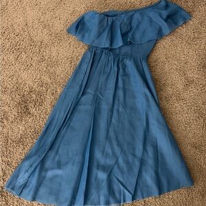 Zara Blue Off-Shoulder Midi Dress